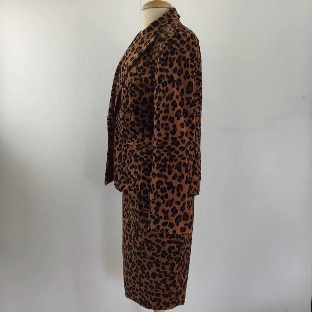 Suzanne Somers Collection vintage? Leopard print skirt suit pink lining … - Picture 5 of 15
